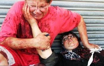 عکس/وداع‌ دلخراش‌ کودک‌ فلسطینی‌ با‌ مادرش 